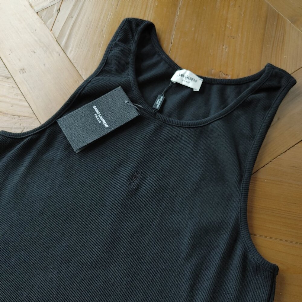 Saint Laurent YSL Cassandre Black Tank Top Size L (New)